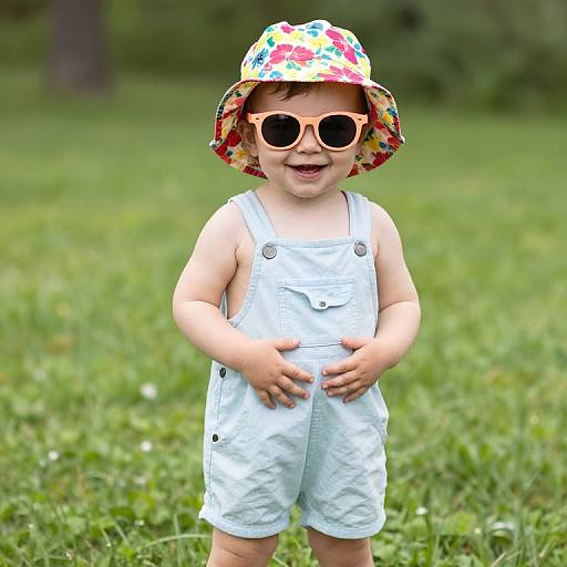 Smiling Toddler in Bright Summer Outfit