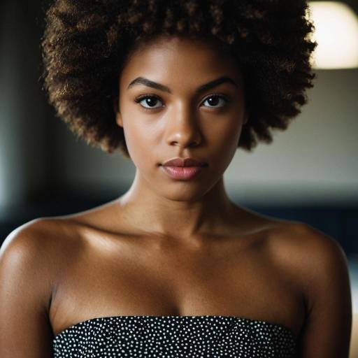 Realistic Portrait of a Girl with Afro