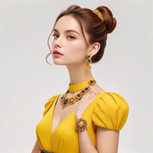 Sophisticated Woman in Vibrant Yellow Dress