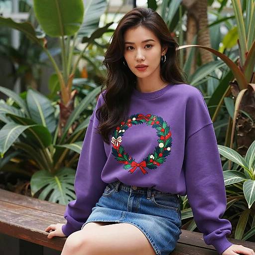 Voluptuous Woman in Holiday Sweatshirt