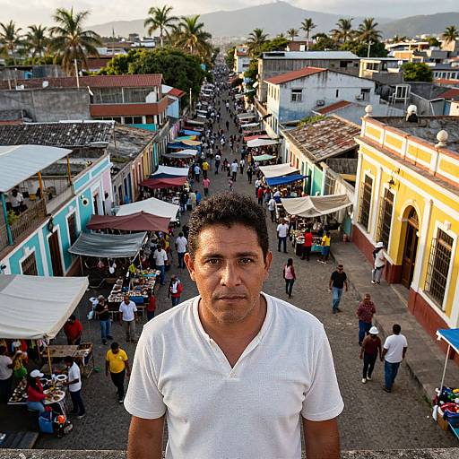Vibrant Street Scene in El Salvador
