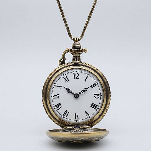 Antique Indian Men's Pocket Watch Necklace