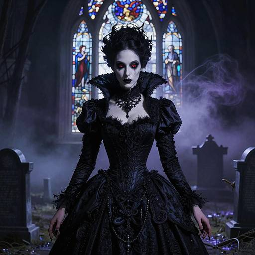 Spectral Baroness in Stained-Glass Graveyard