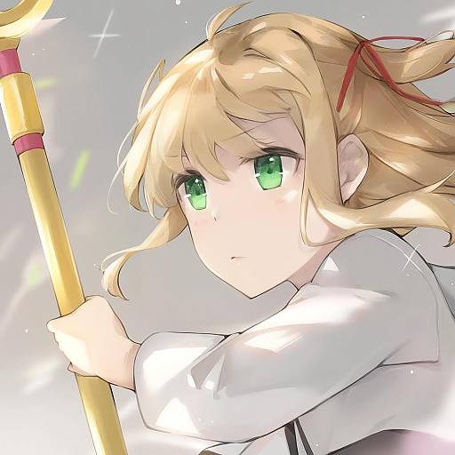 Illustration of Arisa bannings, lyrical nanoha in the style of Dema hmw