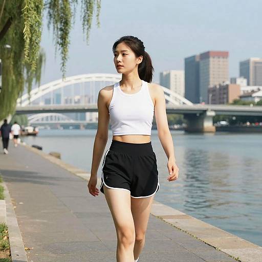 Sporty Woman by Vibrant City River
