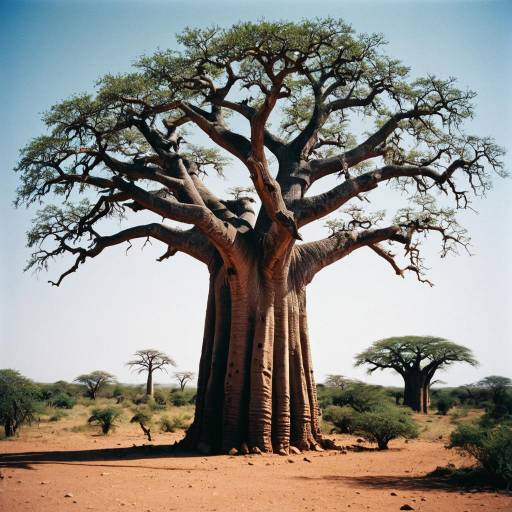 Ancient Baobab Tree in Arid Savanna