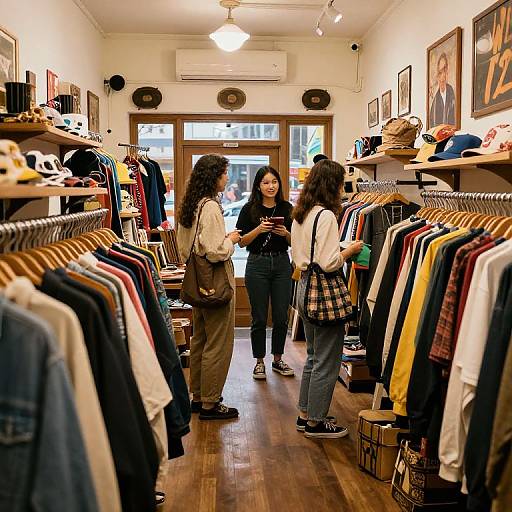 Retro Vintage Clothing Store Scene