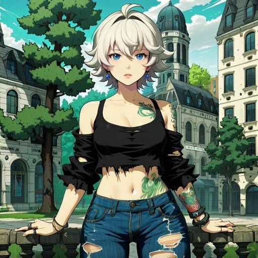 Stylish Girl in Urban Adventure