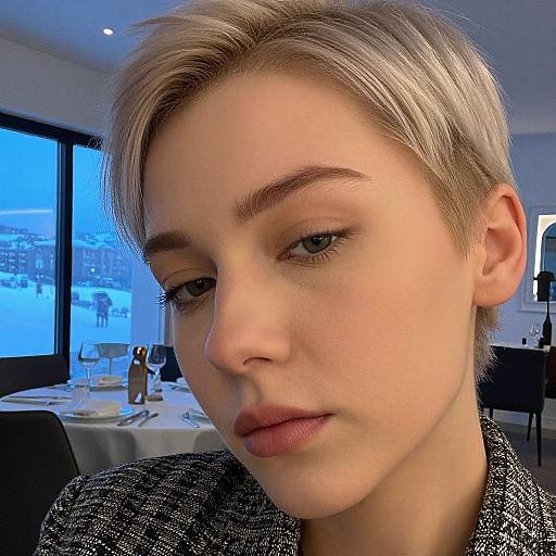 Close-Up Portrait of Blonde Woman