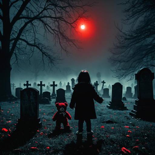 Eerie Night in a Foggy Graveyard