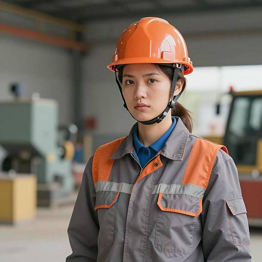 Female Construction Worker in Safety Gear