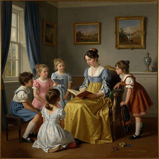 Georgian Interior Reading Scene