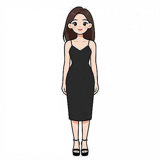 Smiling Woman in Minimalist Black Dress