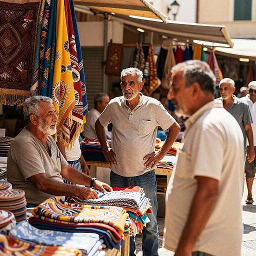 Sunlit Mediterranean Marketplace Scene