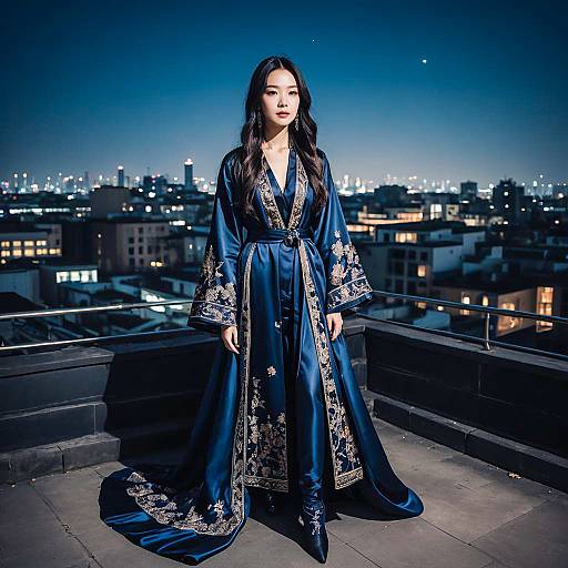 Statuesque Midnight Opium Rooftop Portrait