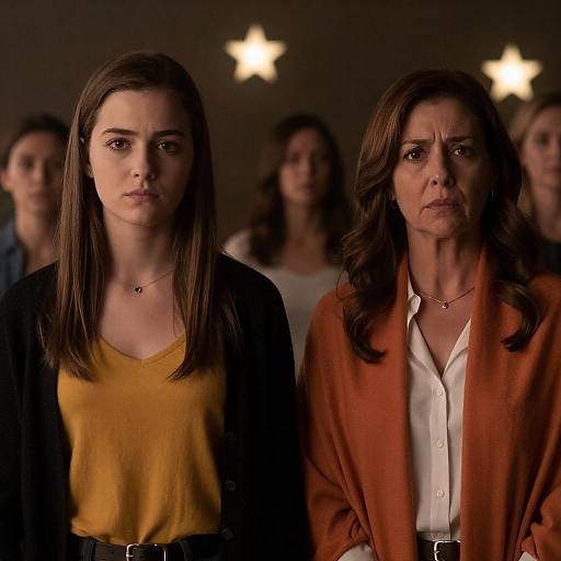 Intimate Portrait of Two Women in Low Light