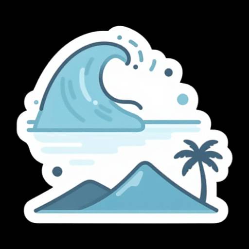 Abstract Wave Hand Line Sticker