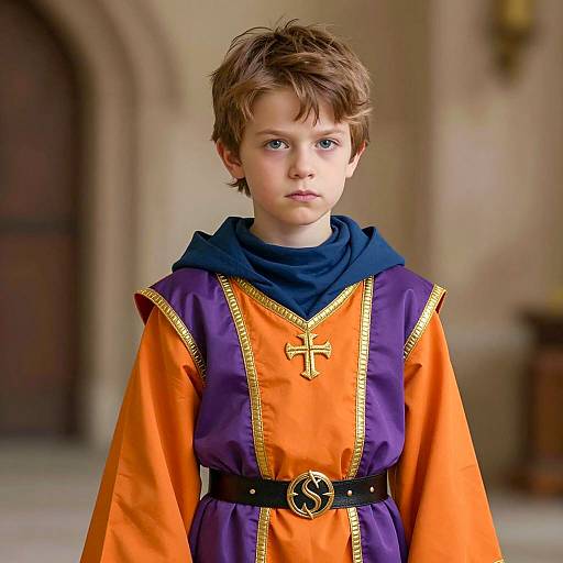 Medieval Sorcerer Costume Boy Portrait