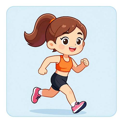 Cute Cartoon Woman Running Illustration