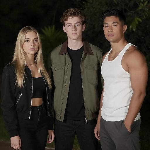 Night Portrait of Three Young Adults