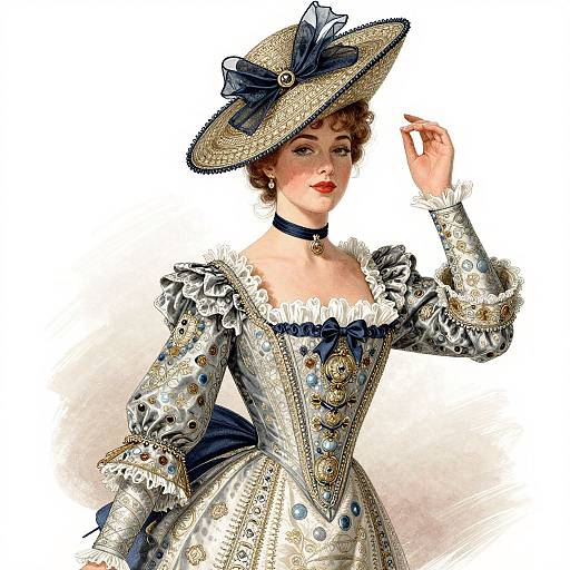 Vintage Fashion Illustration Woman