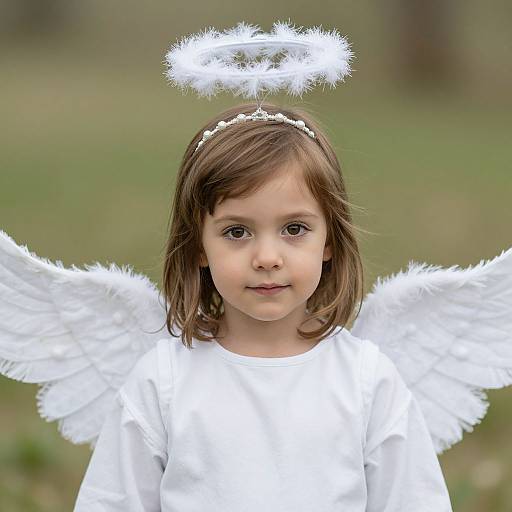 Child Angel Nativity Costume Close-Up