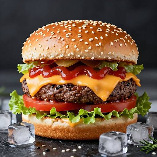Double Cheeseburger with Ice Cubes