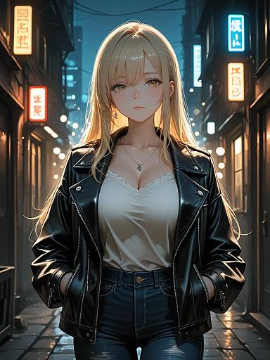 Edgy Fashion Portrait of Confident Woman