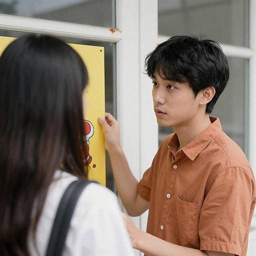 Curious Encounter: Asian Man and Woman