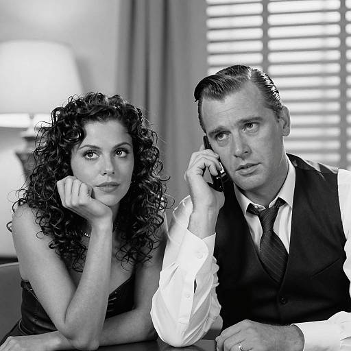 Classic Black-and-White Portrait of Couple