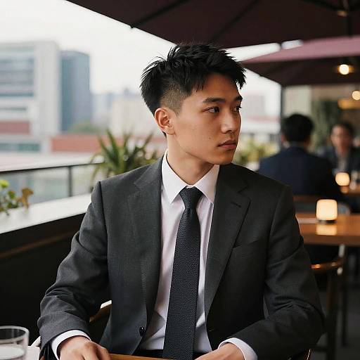 Layered Undercut in Urban Evening