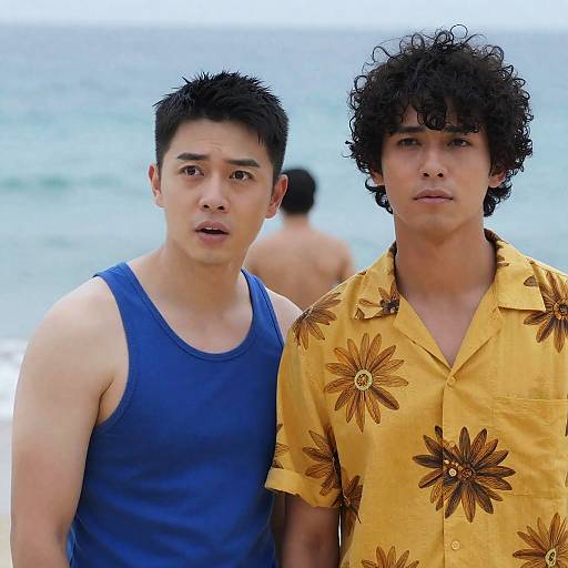 Beach Moment: Two Men Captured