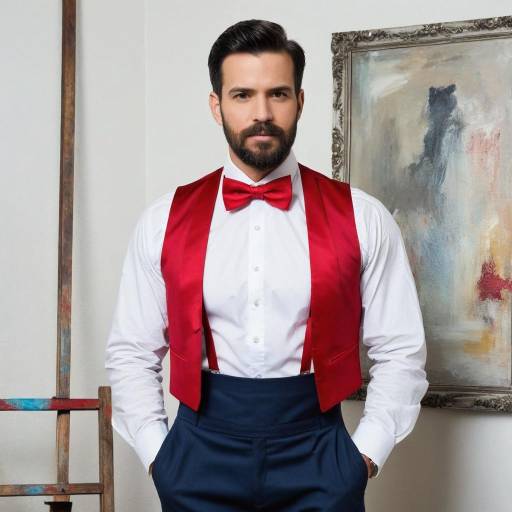 Stylish Muscular Man Portrait in Traditional Media