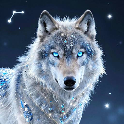 Celestial Wolf Spirit with Ethereal Glow
