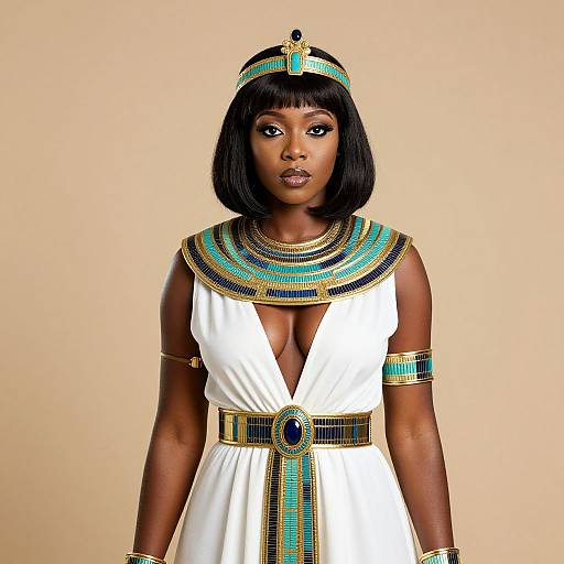 Confident Black Woman in Egyptian Attire