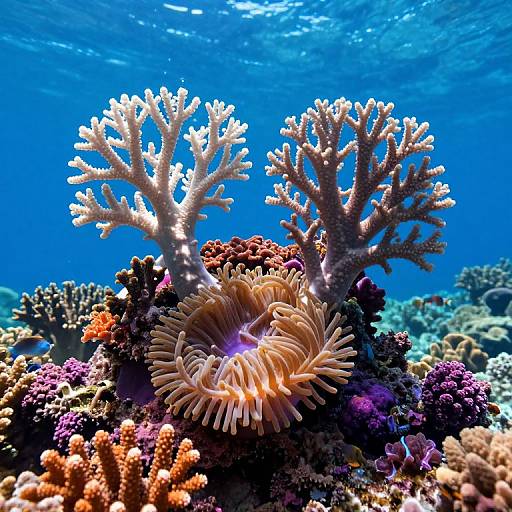 Ethereal Coral Reef with Crystalline Trees