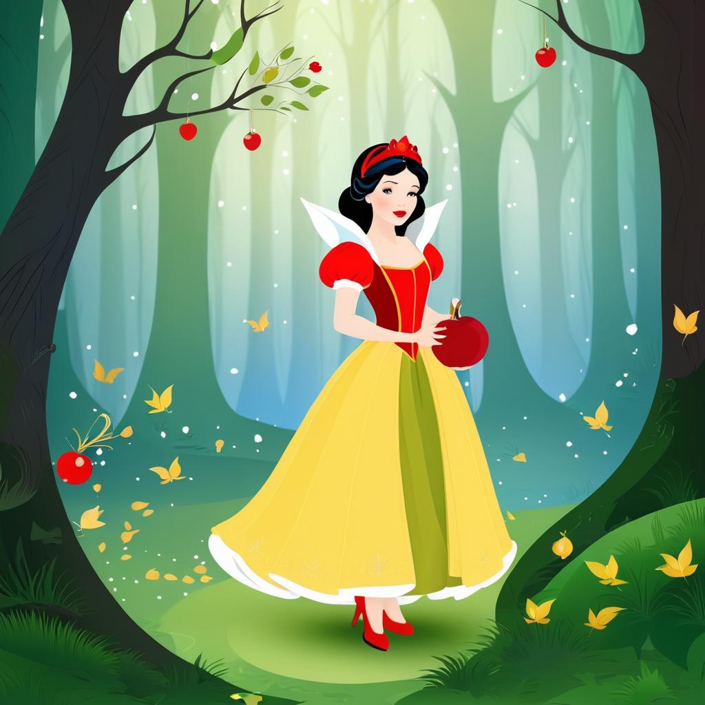 Fairy Tale Snow White in Enchanted Forest