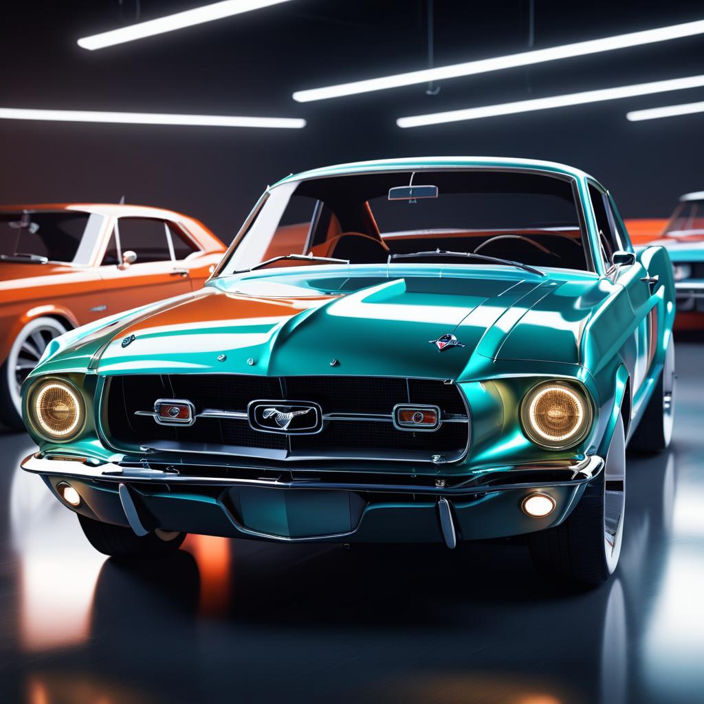 Photorealistic 1967 Mustang Redesign Display