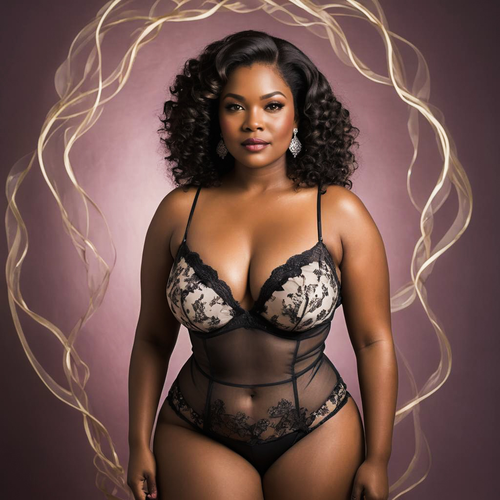 Confident Woman in Sheer Lingerie Shoot