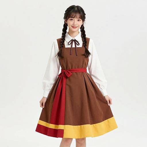 Girl with Braids in Colorful Outfit