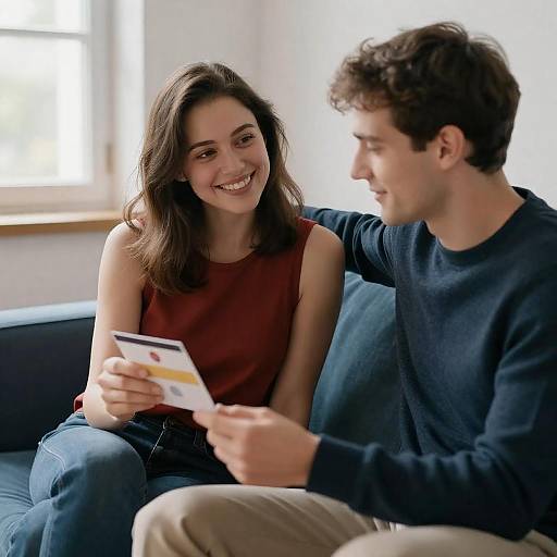 Couple Sharing a Moment in Sunlit Room
