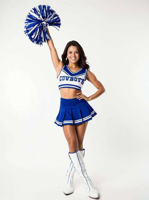 Dallas Cowboys Cheerleader Posing with Pom-Pom