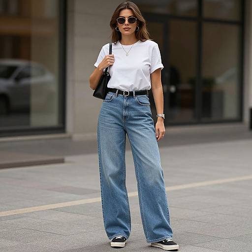 European Woman in Casual Streetwear