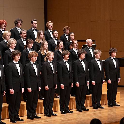 Choir in Formal Tuxedos Performing
