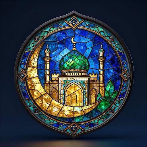 Photorealistic Ramadan Stained Glass Art
