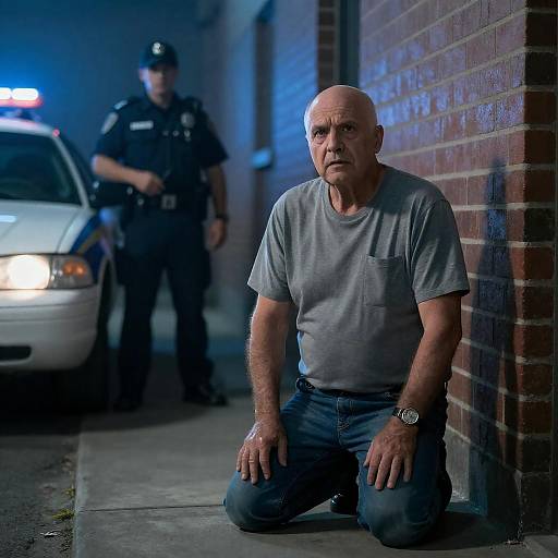 Concerned Bald Man in Dim Lighting