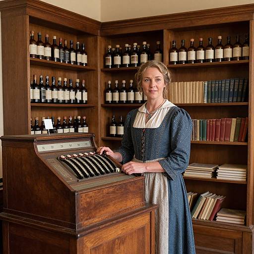 Woman in Victorian Costume by Vintage Register
