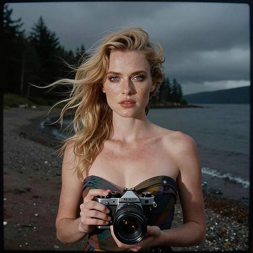 Sinister Windblown Portrait at Scottish Loch