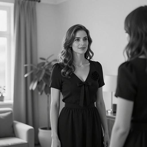 Elegant Black-and-White Portrait of a Woman