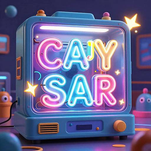 Neon Cartoon Word Generator Machine